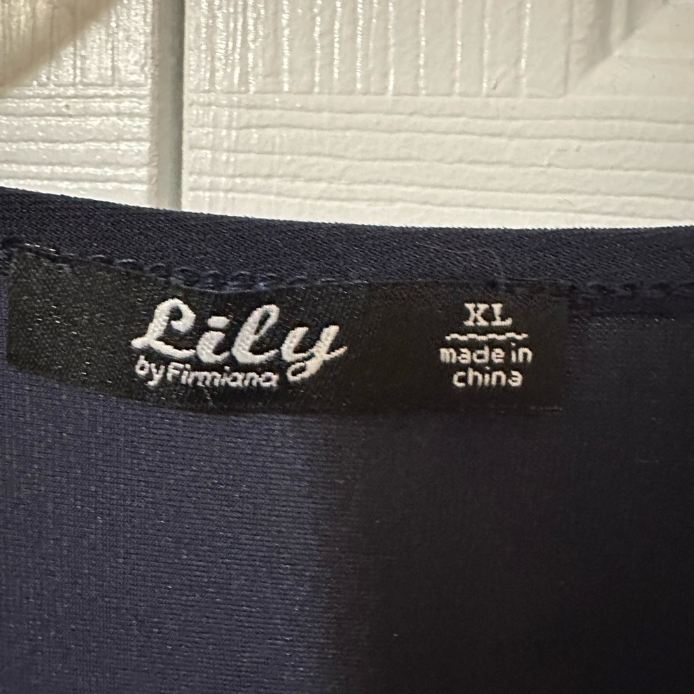 Lily Navy Ruffle Blouse - Picture 3 of 3